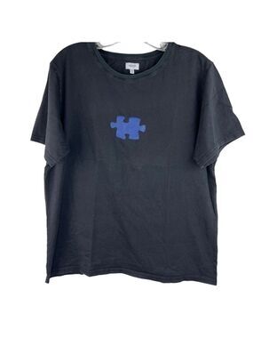 EUC-HYDEN Yoo Vintage Streetwear Puzzle Piece graphic ShortSleeve Black T-Shirt